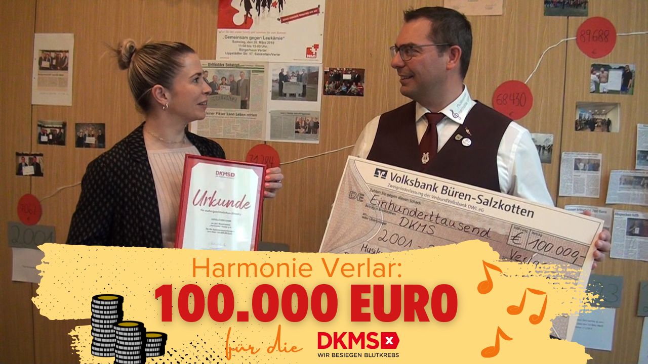 Harmonie Verlar: 100.000 Euro für die DKMS