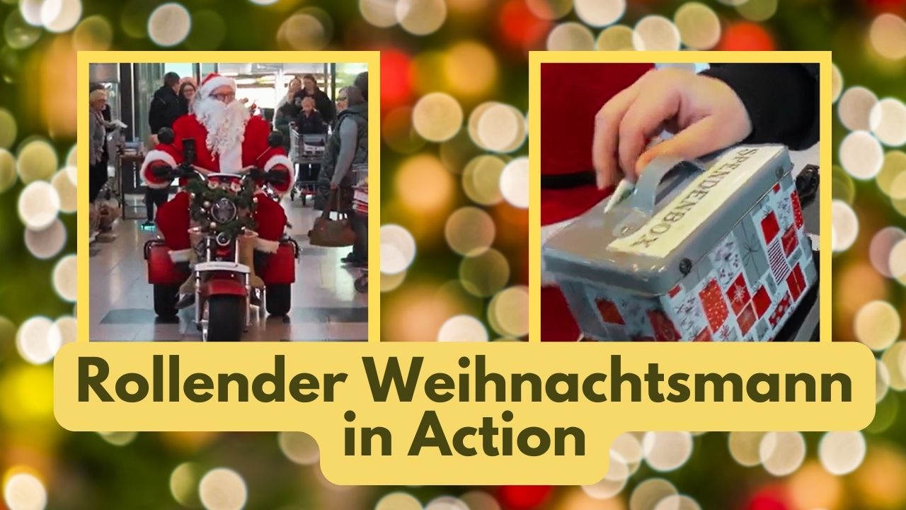 Rollender Weihnachtsmann in Action