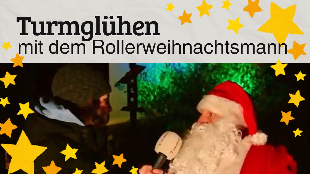 Turmglühen mit dem Rollerweihnachtsmann
